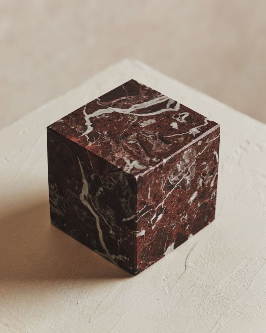 Homeware Form & Balance | Noble Marble Decorative Cube In Wine