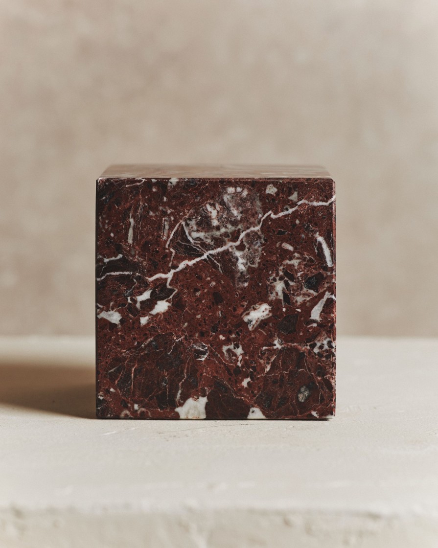 Homeware Form & Balance | Noble Marble Decorative Cube In Wine