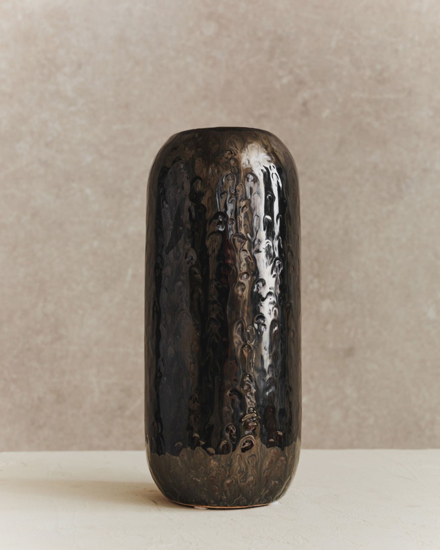 Homeware Form & Balance | Slip Navy & Brown Vase | Large