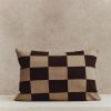 Homeware Form & Balance | Chequered Rectangle Cushion Cover | Espresso And Stone