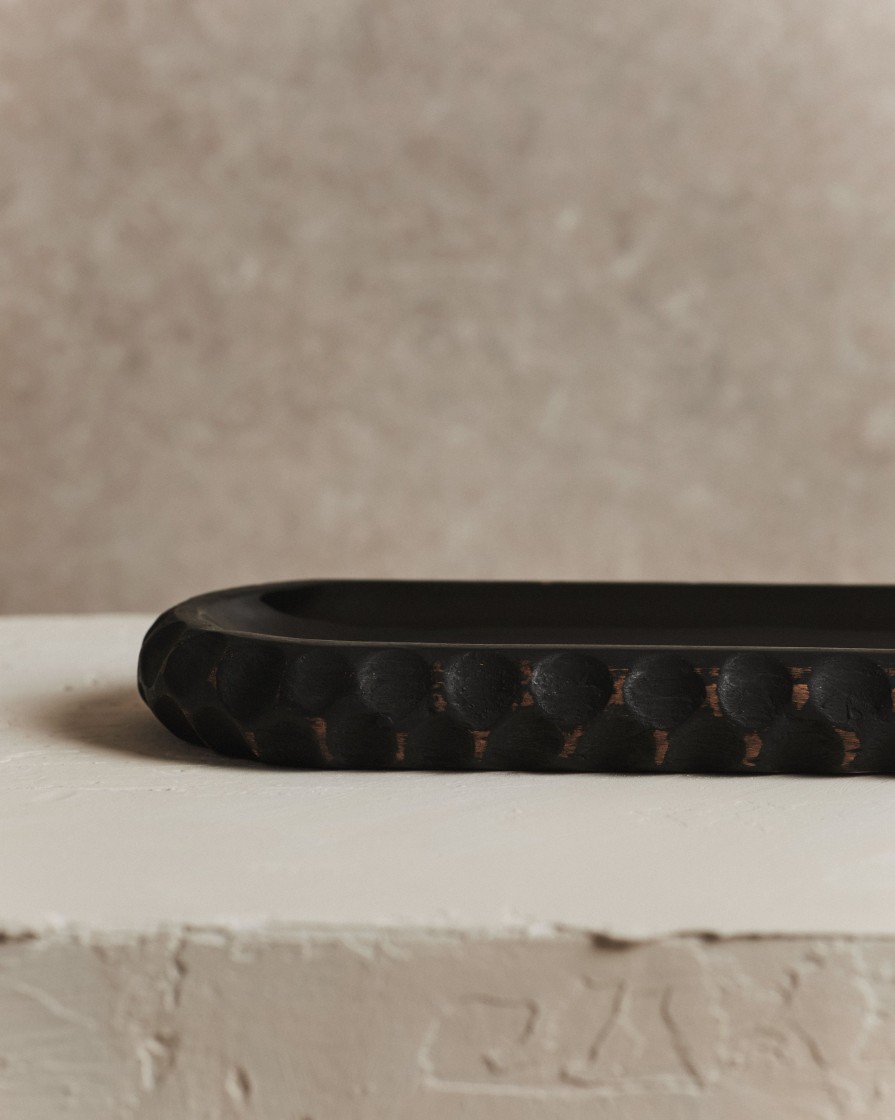 Kitchenware Form & Balance | Oryn Black Wooden Serving Dish