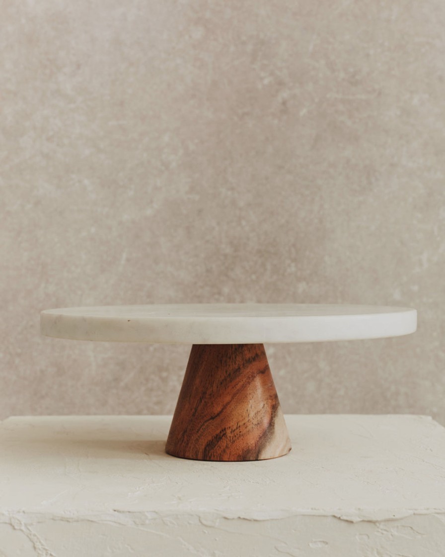 Kitchenware Form & Balance | Round Norse Marble Cake Stand