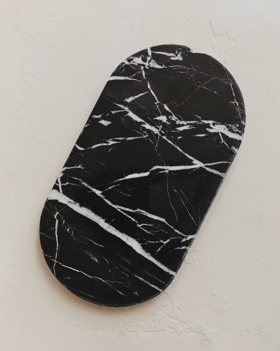 Homeware Form & Balance | Noble Oval Marble Tray In Black