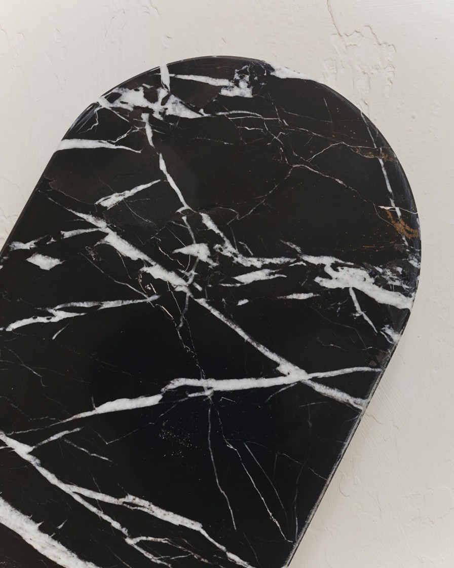 Homeware Form & Balance | Noble Oval Marble Tray In Black