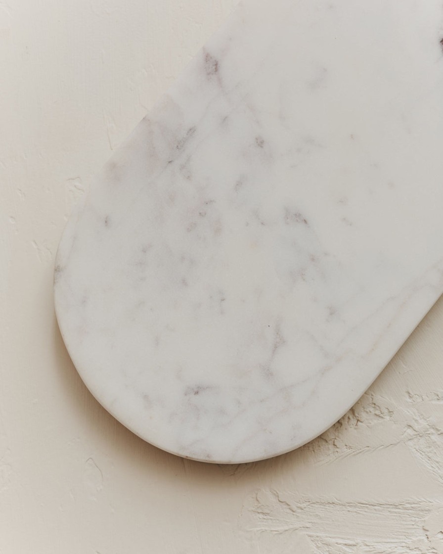 Kitchenware Form & Balance | Oval Norse Marble Serving Board In White