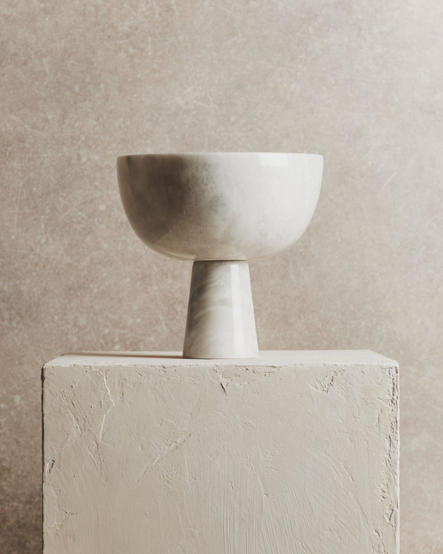 Homeware Form & Balance | Noble Large Marble Pedestal Bowl In White