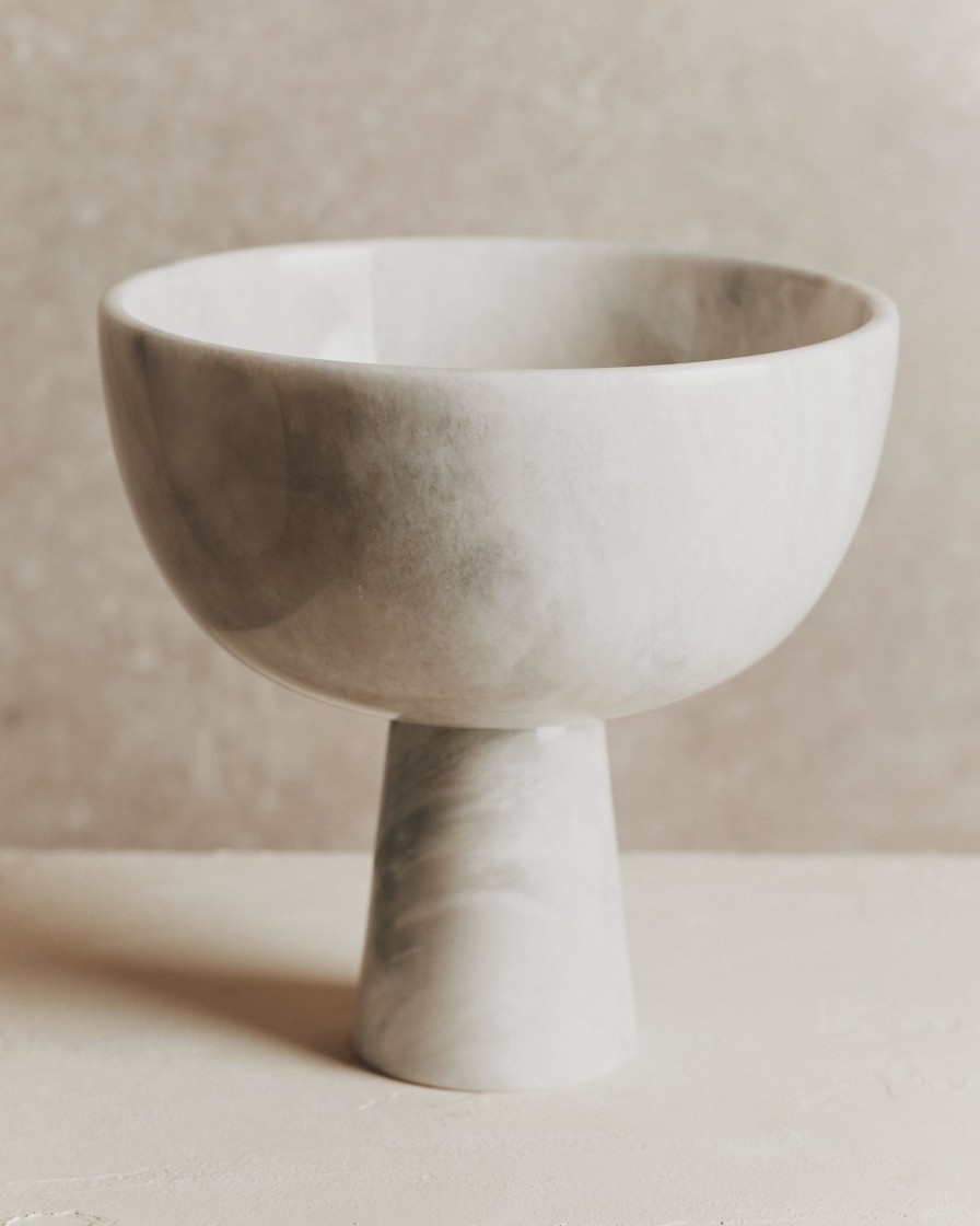 Homeware Form & Balance | Noble Large Marble Pedestal Bowl In White