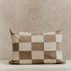 Homeware Form & Balance | Chequered Rectangle Cushion Cover | Ecru And Stone