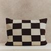 Homeware Form & Balance | Chequered Rectangle Cushion Cover | Espresso And Ecru