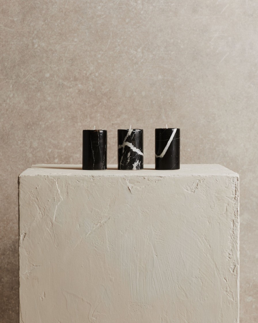 Homeware Form & Balance | Noble Marble Set 3 Tealight Holders In Black