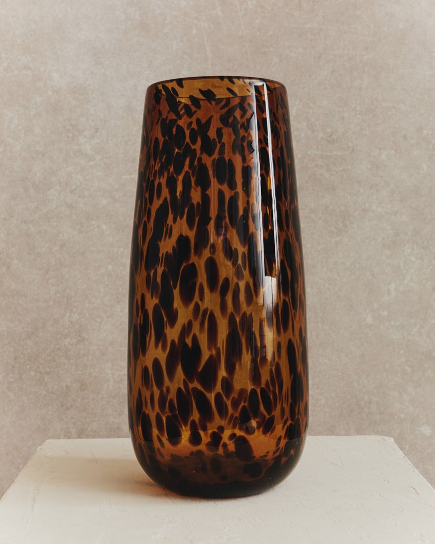 Homeware Form & Balance | Cesil Tortoise Shell Glass Vase | Large