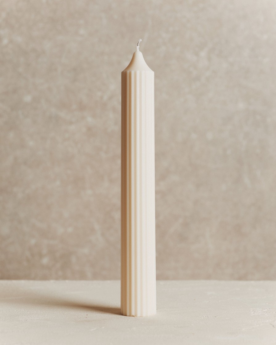 Homeware Form & Balance | Ivory Fluted Candle | Tall