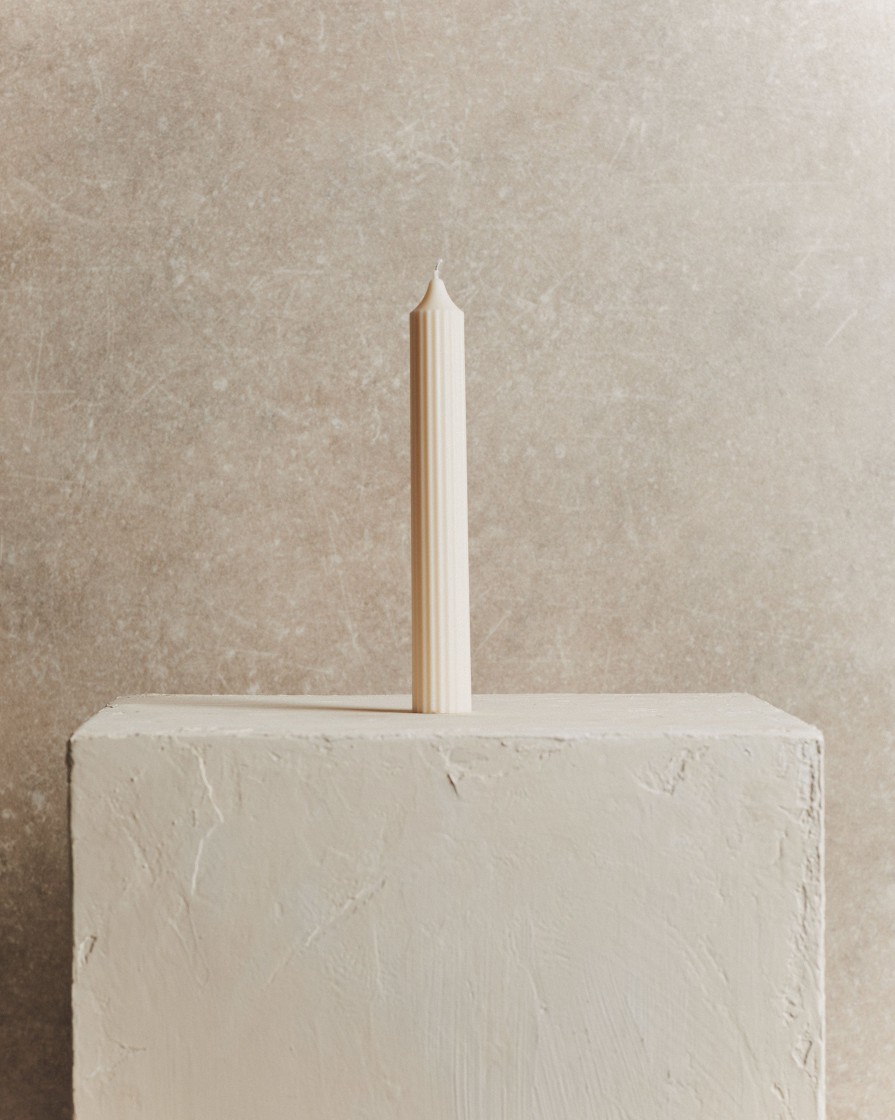 Homeware Form & Balance | Ivory Fluted Candle | Tall