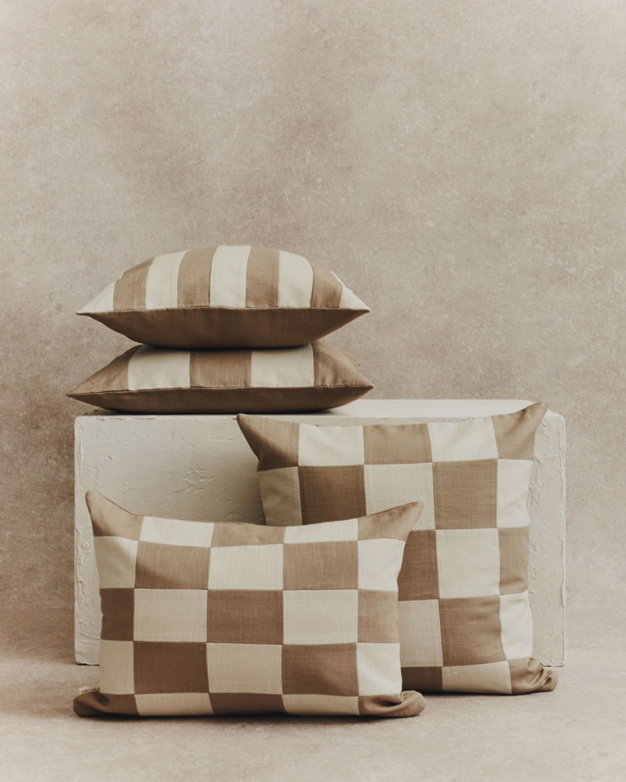 Homeware Form & Balance | Maxi Stripe Cushion Cover | Stone And Ecru