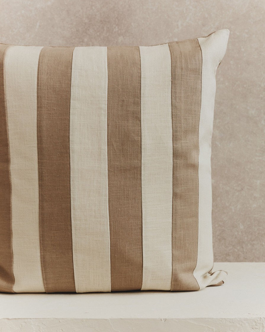 Homeware Form & Balance | Mini Stripe Cushion Cover | Stone And Ecru