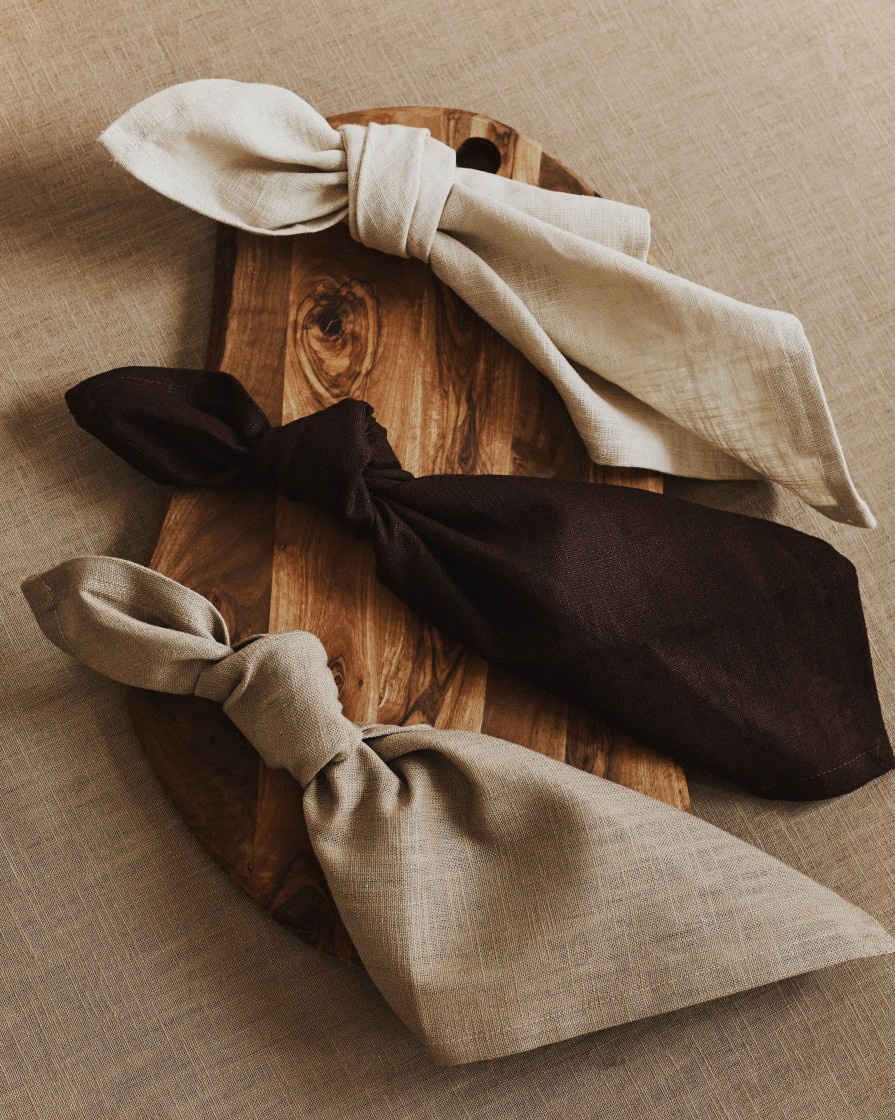 Kitchenware Form & Balance | Set Of 2 Washed Linen Napkins | Espresso