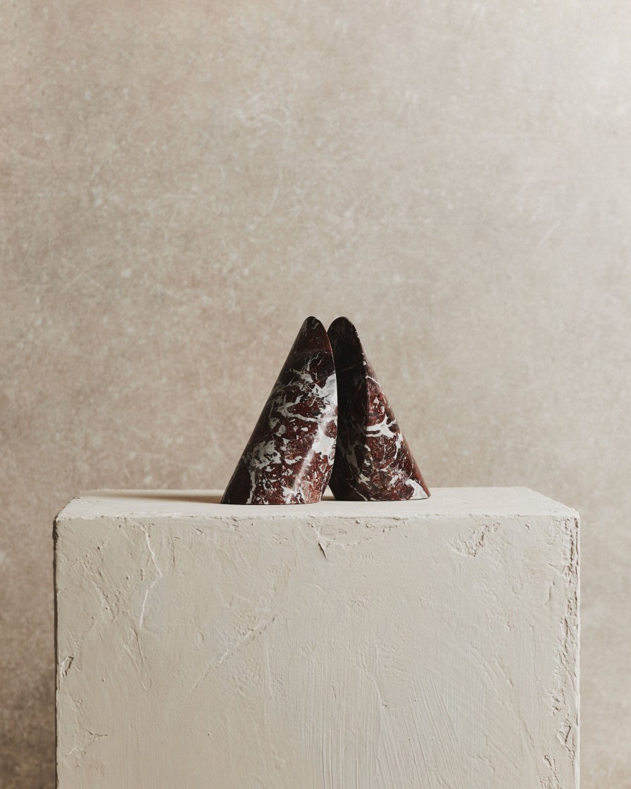 Homeware Form & Balance | Pair Of Noble Marble Bookends In Wine