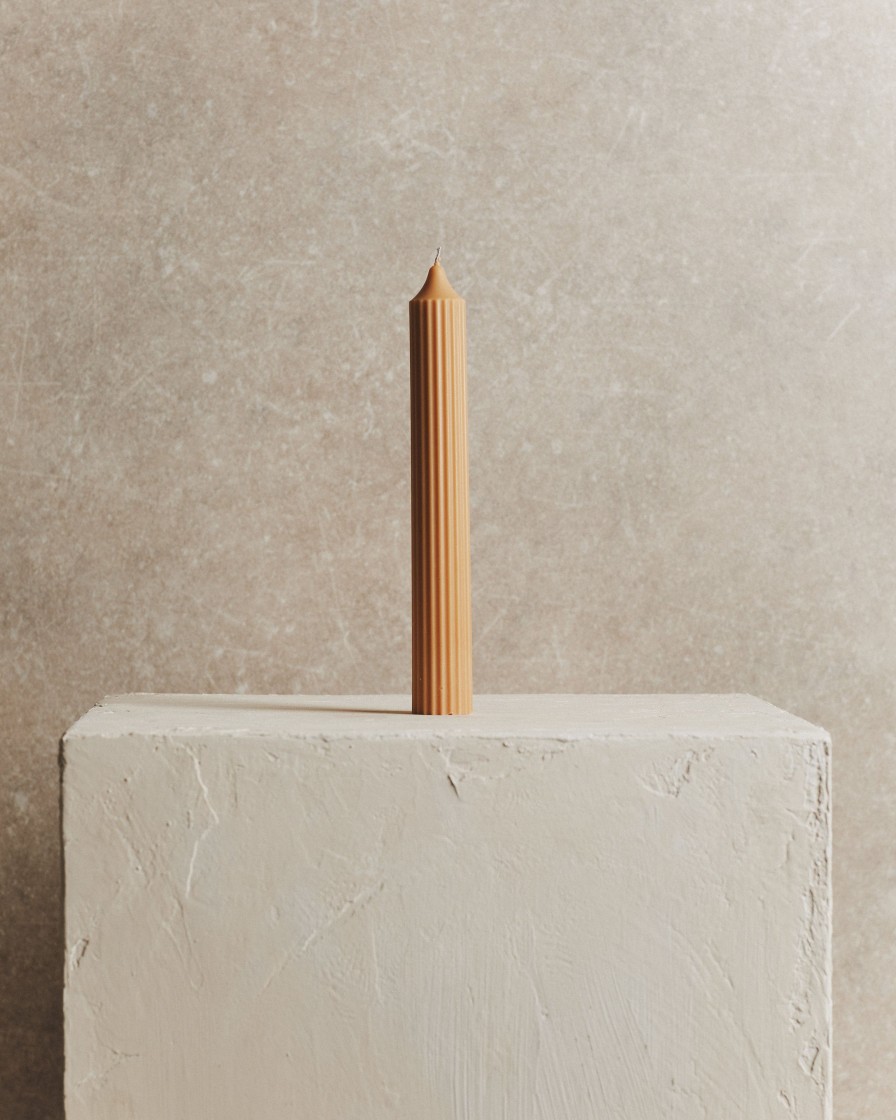 Homeware Form & Balance | Biscuit Fluted Candle | Tall