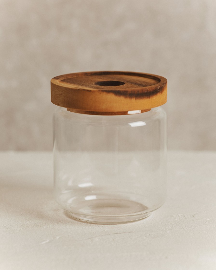 Kitchenware Form & Balance | Larder Acacia Wood Glass Storage Jar | Small