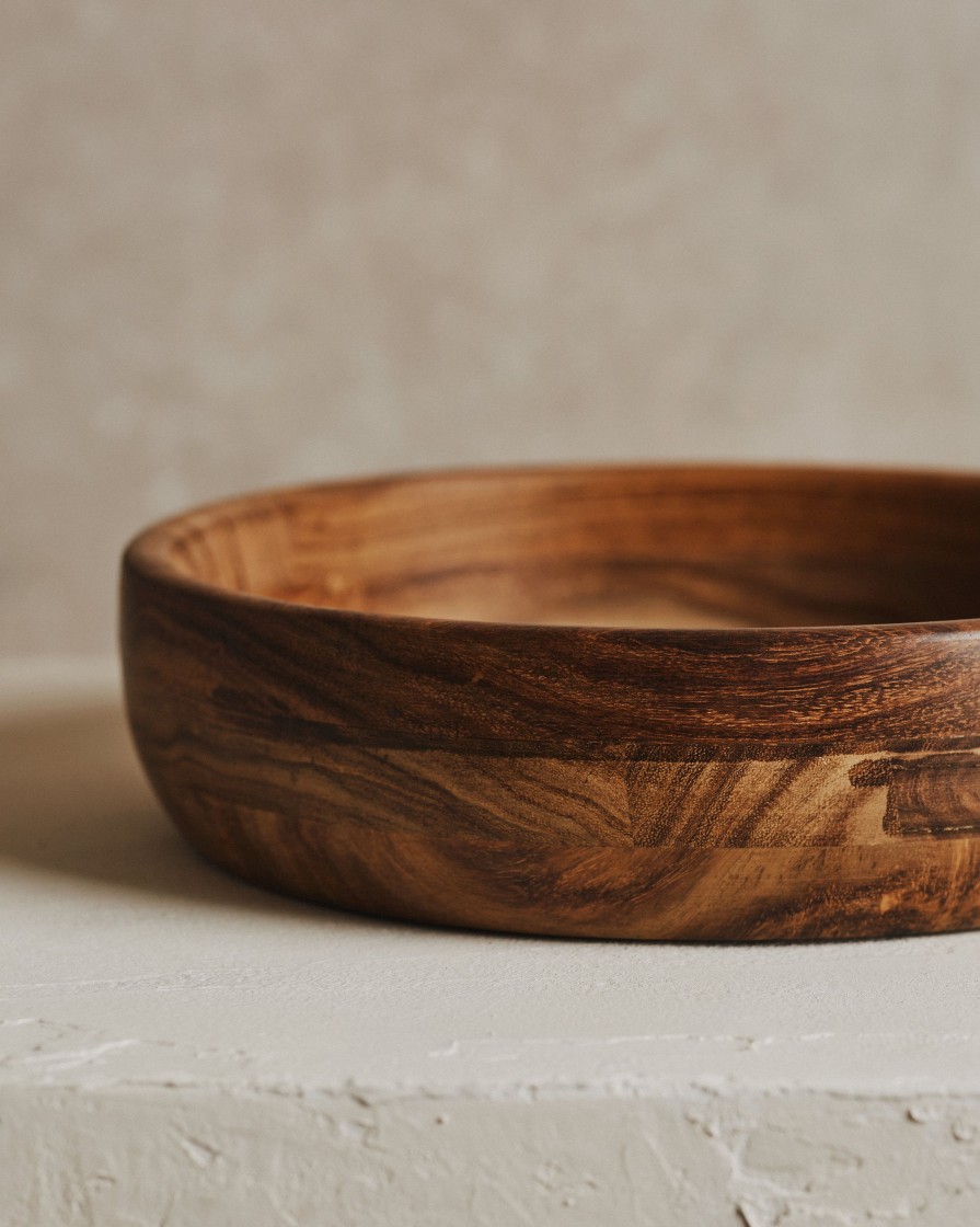 Kitchenware Form & Balance | Cora Dark Wood Salad Bowl | 24.6Cm Dia