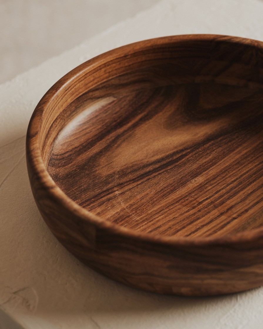 Kitchenware Form & Balance | Cora Dark Wood Salad Bowl | 24.6Cm Dia