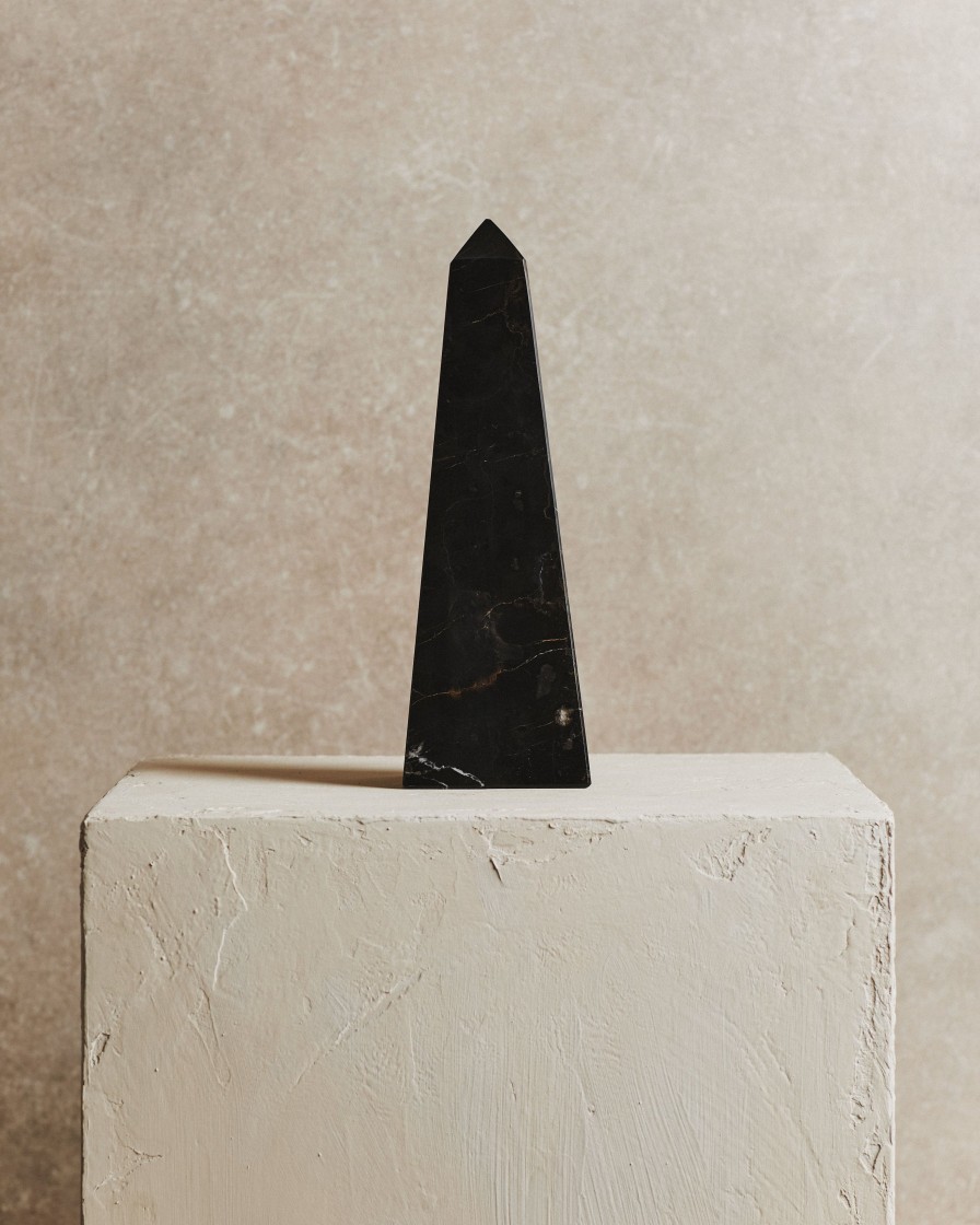 Homeware Form & Balance | Noble Small Marble Obelisk In Black