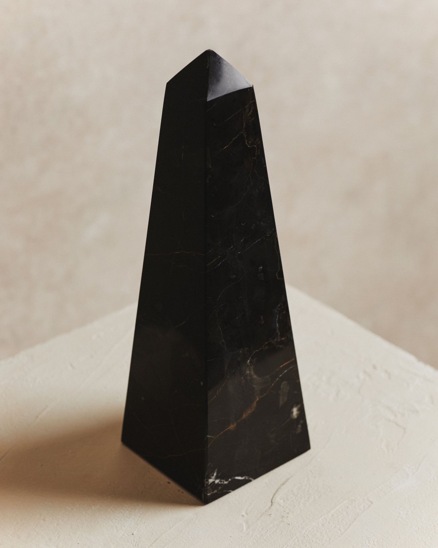 Homeware Form & Balance | Noble Small Marble Obelisk In Black