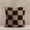 Homeware Form & Balance | Chequered Cushion Cover | Stone And Espresso