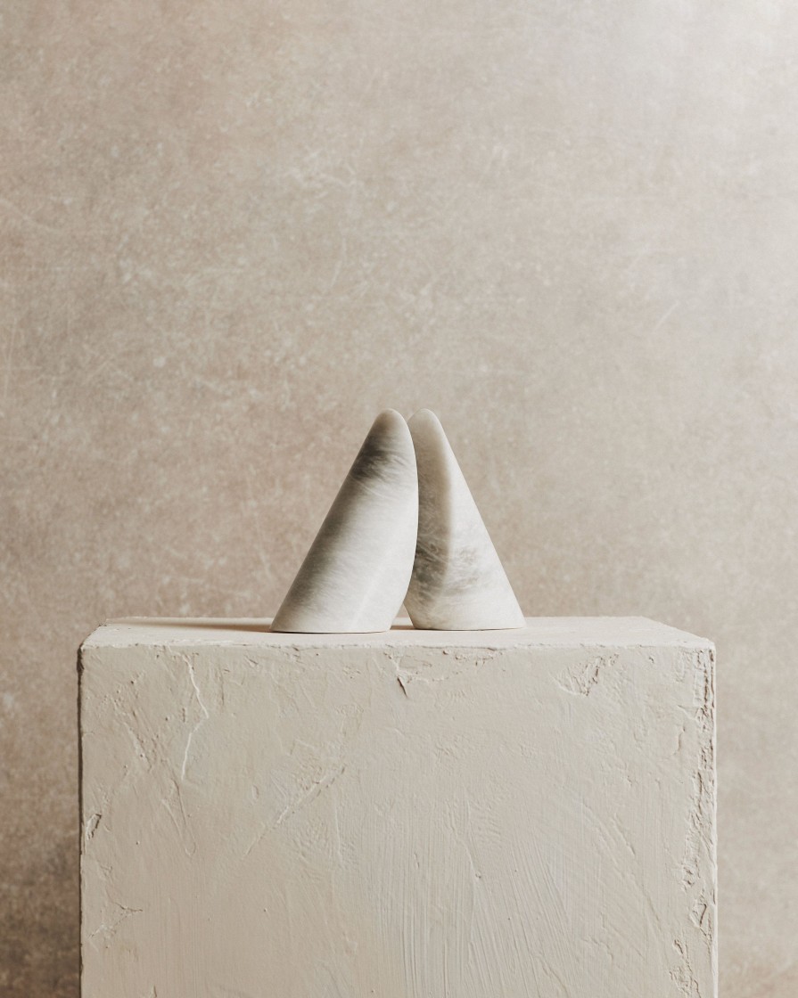 Homeware Form & Balance | Pair Of Noble Marble Bookends In White