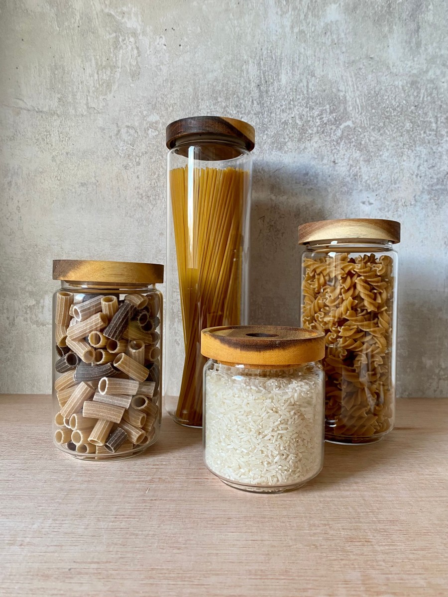 Kitchenware Form & Balance | Larder Acacia Wood Glass Storage Jar | Xtra Large