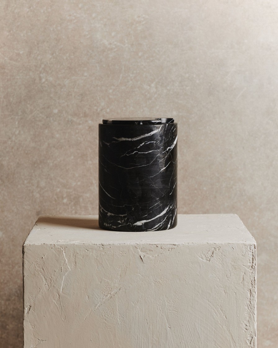 Kitchenware Form & Balance | Noble Veined Marble Ice Bucket In Black