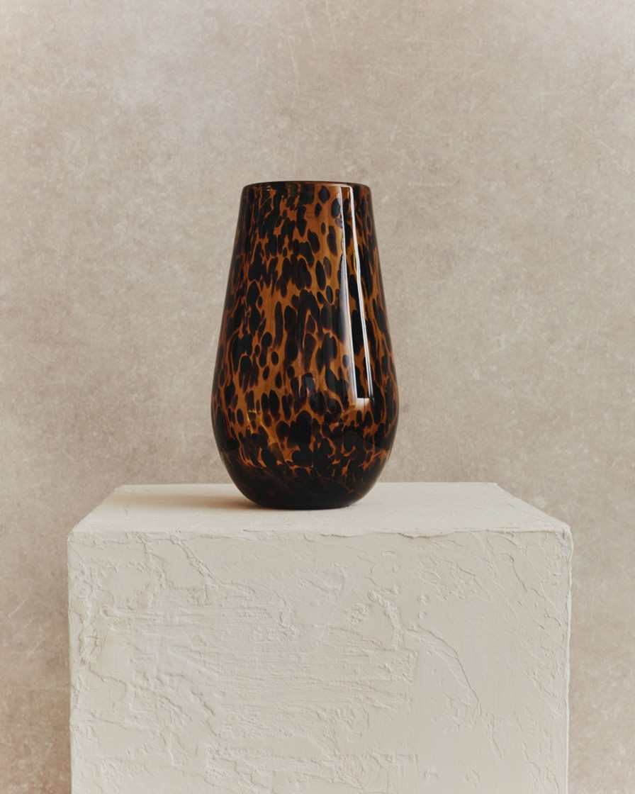 Homeware Form & Balance | Cesil Tortoise Shell Glass Vase | Small