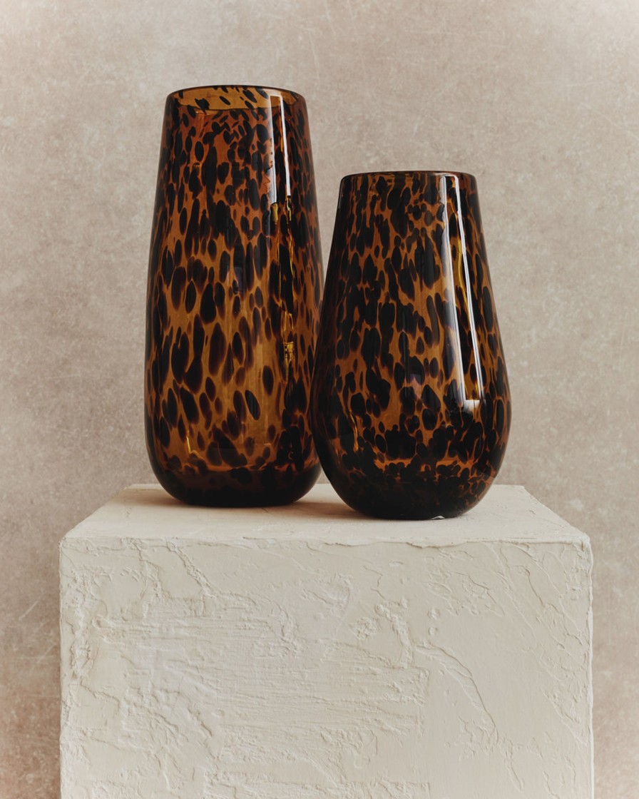 Homeware Form & Balance | Cesil Tortoise Shell Glass Vase | Small