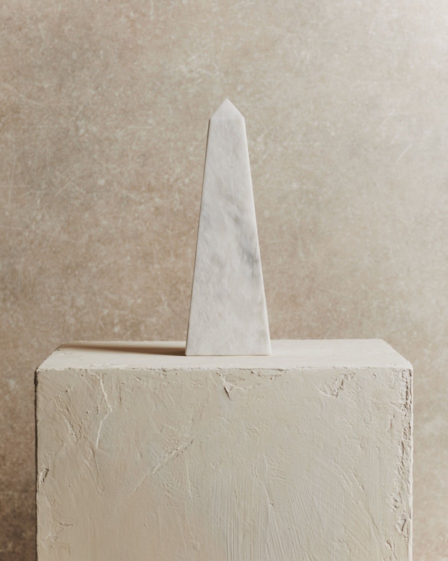 Homeware Form & Balance | Noble Small Marble Obelisk In White