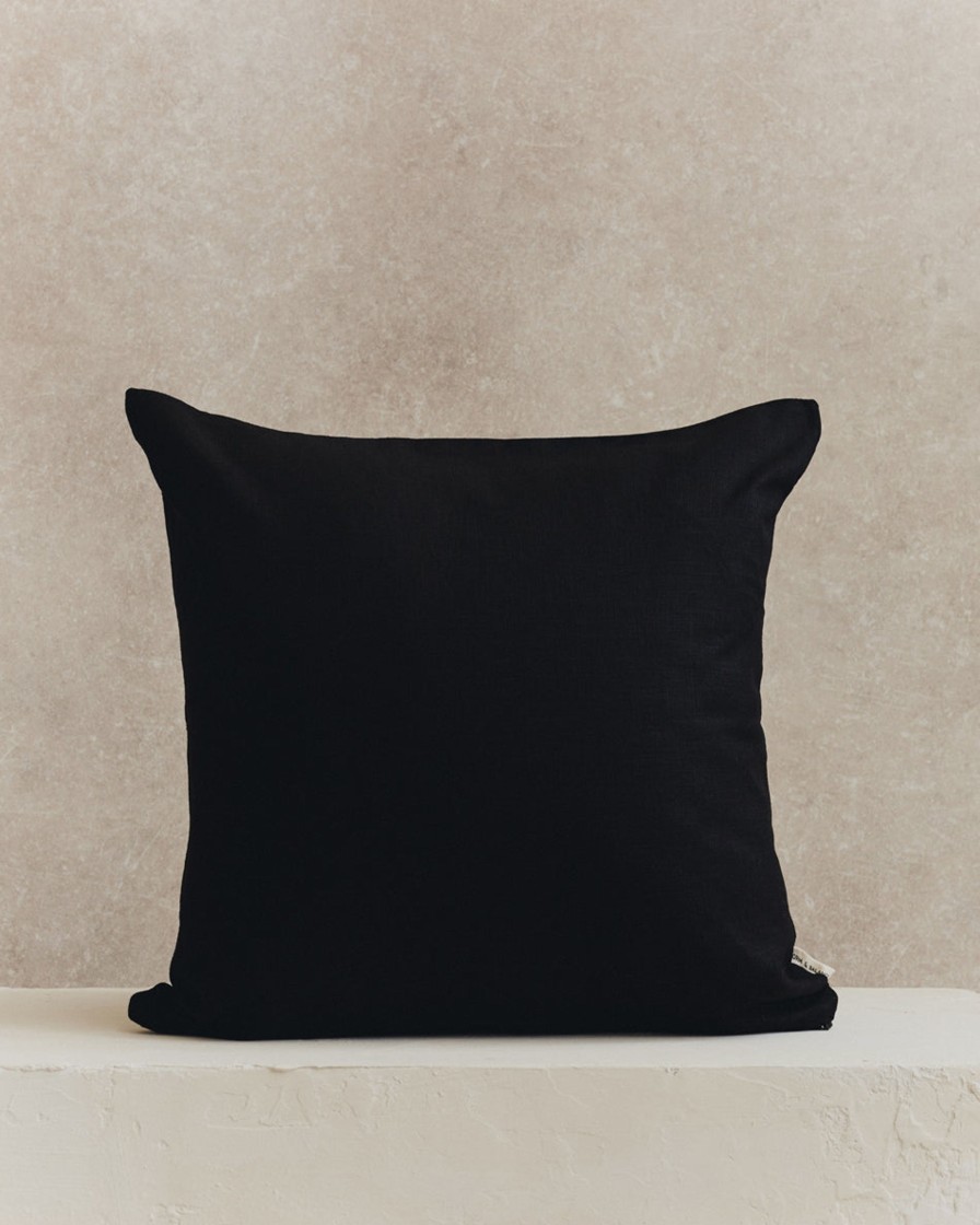 Homeware Form & Balance | Plain Linen Cushion Cover | Black