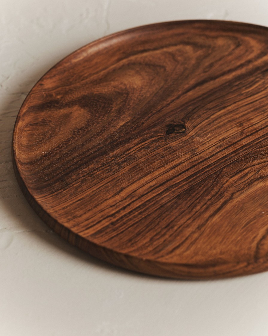 Kitchenware Form & Balance | Cora Dark Wood Plate | 25 Dia