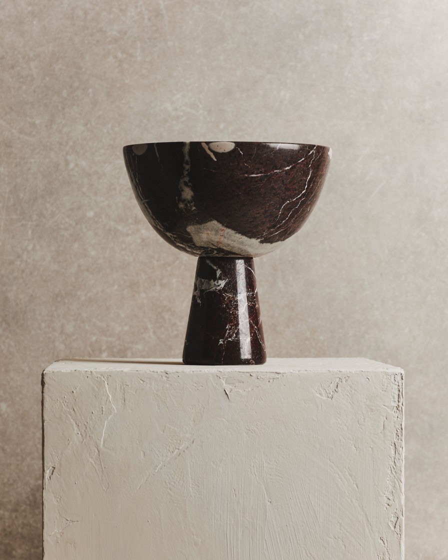 Homeware Form & Balance | Noble Large Marble Pedestal Bowl In Wine