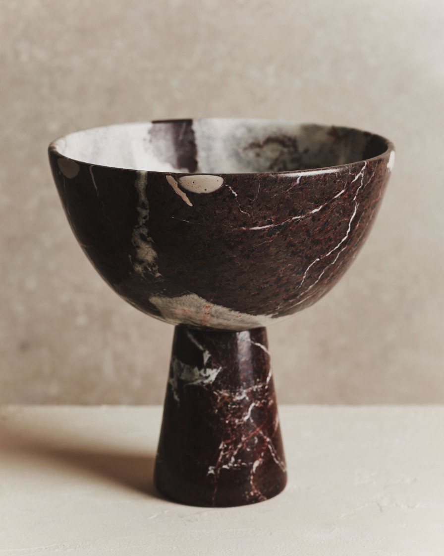 Homeware Form & Balance | Noble Large Marble Pedestal Bowl In Wine