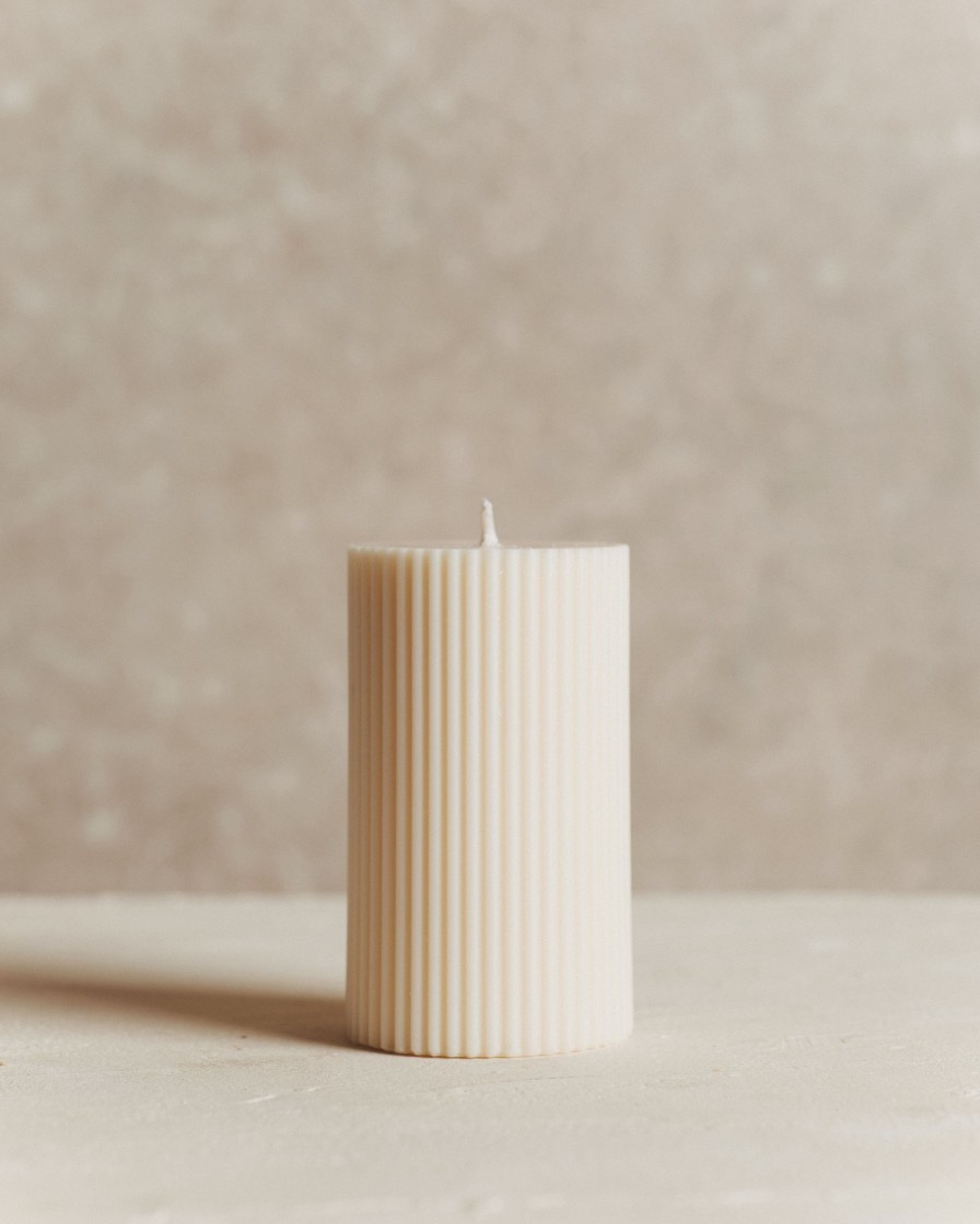 Homeware Form & Balance | Ivory Fluted Candle | Small