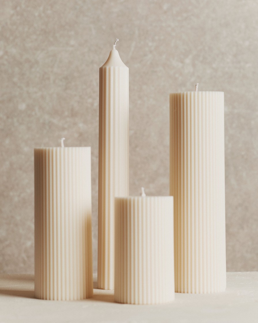 Homeware Form & Balance | Ivory Fluted Candle | Small