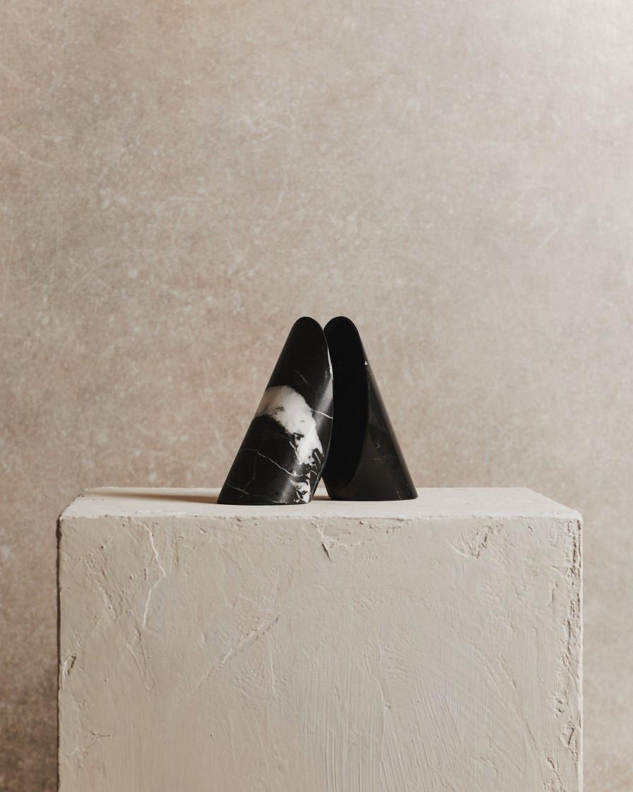 Homeware Form & Balance | Pair Of Noble Marble Bookends In Black