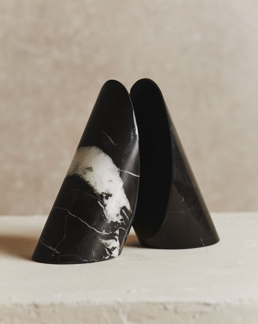 Homeware Form & Balance | Pair Of Noble Marble Bookends In Black