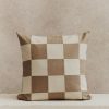 Homeware Form & Balance | Chequered Cushion Cover | Stone And Ecru