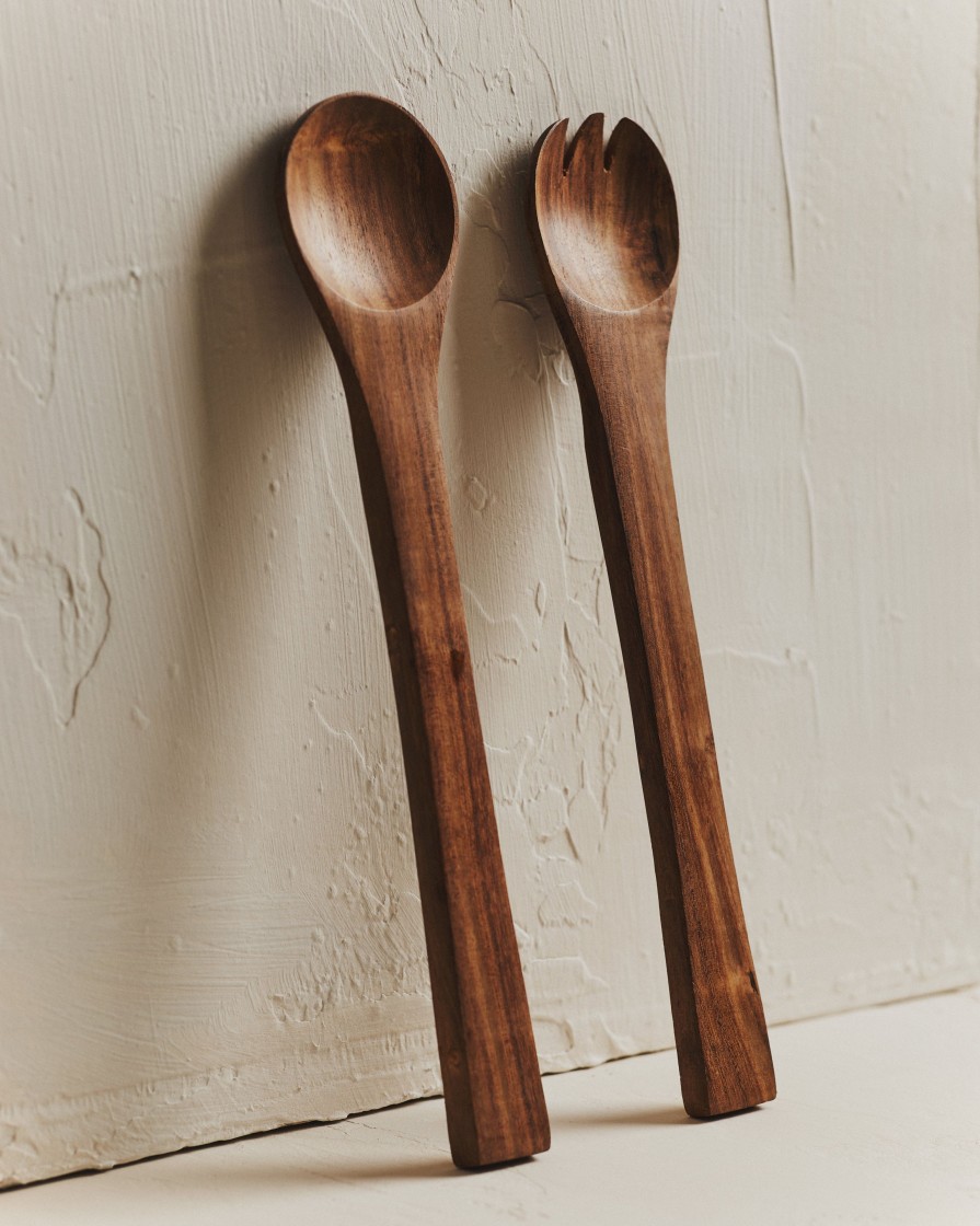 Kitchenware Form & Balance | Cora Dark Wood Salad Servers