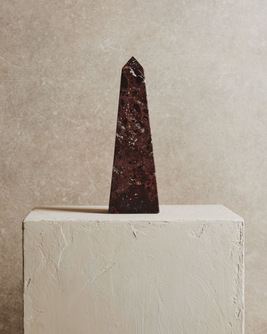 Homeware Form & Balance | Noble Small Marble Obelisk In Wine