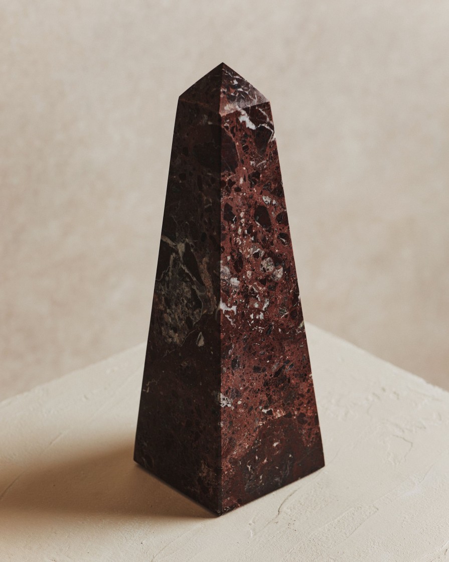 Homeware Form & Balance | Noble Small Marble Obelisk In Wine