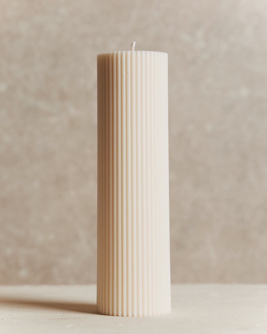 Homeware Form & Balance | Ivory Fluted Candle | Large