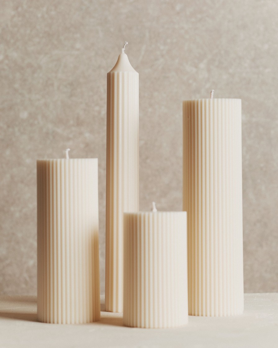 Homeware Form & Balance | Ivory Fluted Candle | Large